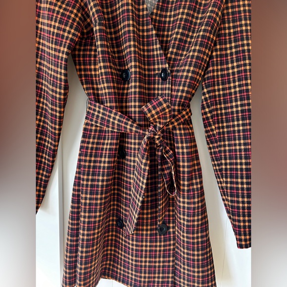 Retro Plaid fall dress never worn perfect condition - Picture 2 of 5